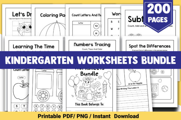Kindergarten Worksheets Bundle