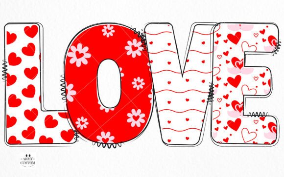 Love Valentine's Bundle Font PNG with transparent background - Preview 1