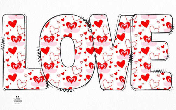 Love Valentine's Bundle Font PNG with transparent background - Preview 2