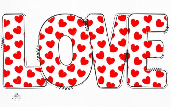 Love Valentine's Bundle Font PNG with transparent background - Preview 4
