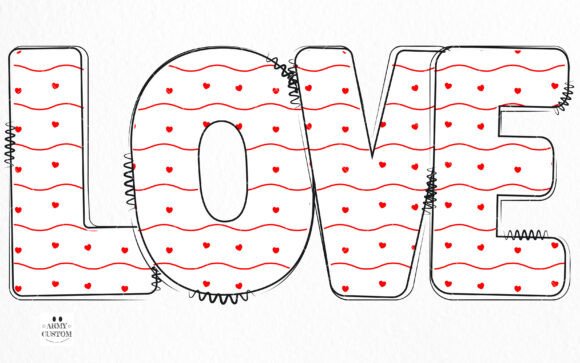 Love Valentine's Bundle Font PNG with transparent background - Preview 5