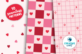 Minimalist Valentine Patterns Pink & Red Graphic by Creative Wolf ...