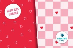 Minimalist Valentine Patterns Pink & Red Graphic by Creative Wolf ...