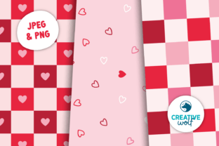 Minimalist Valentine Patterns Pink & Red Graphic by Creative Wolf ...