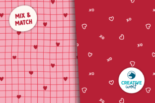 Minimalist Valentine Patterns Pink & Red Graphic by Creative Wolf ...