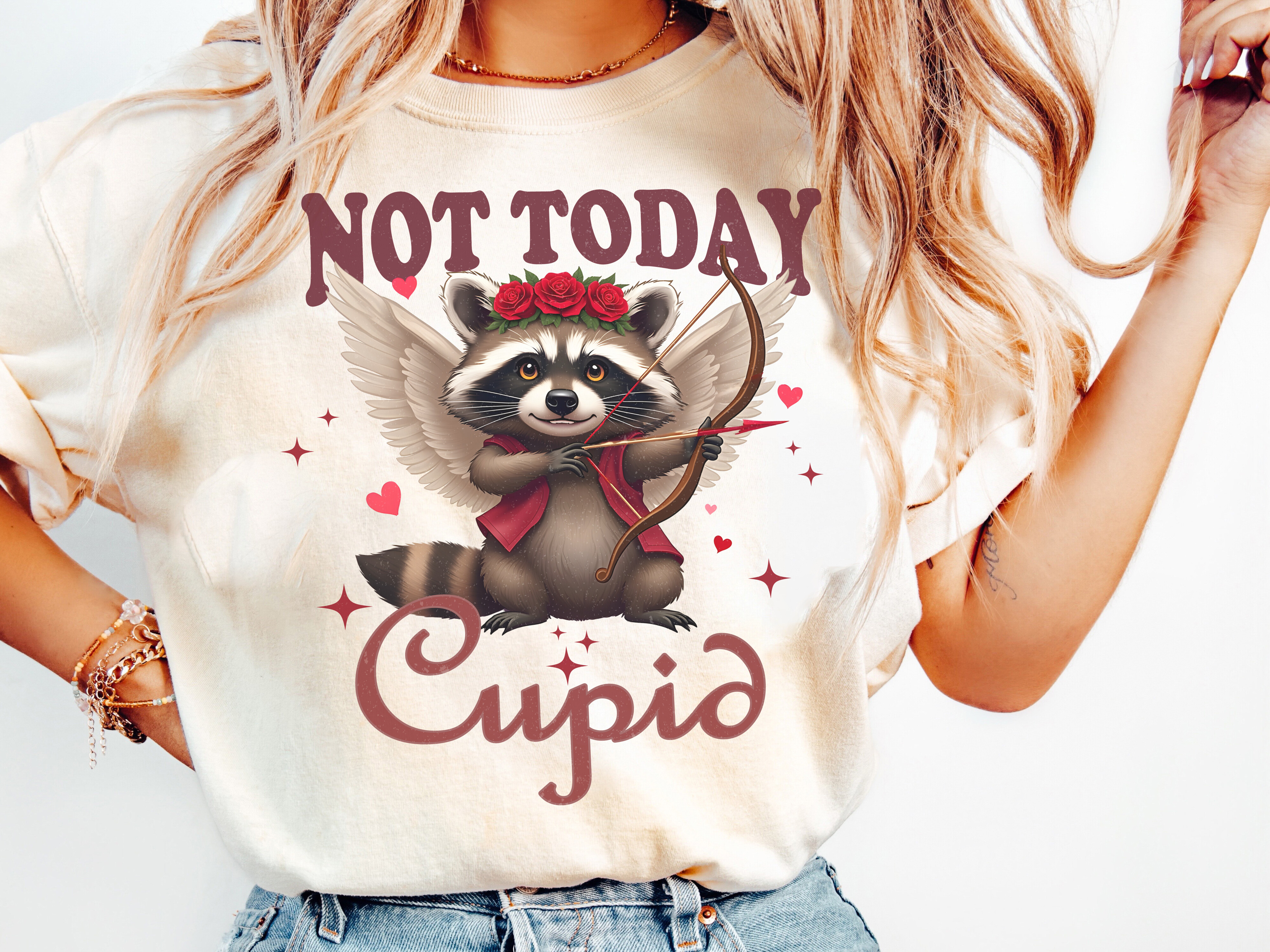 Cupid Raccoon Not Today Cupid Funny Raccoon Valentine Graphic by Maya Design ...