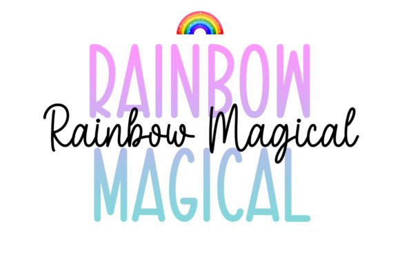 Rainbow Magical Duo Font PNG with transparent background - Preview 1