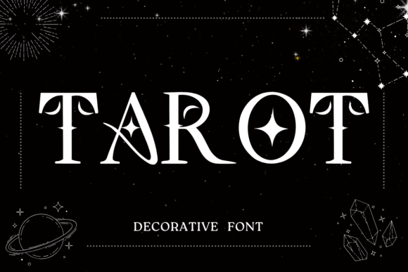 Preview specimen of Tarot decorative font