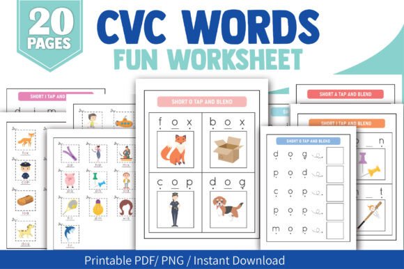 CVC Word Worksheets for Kindergarten