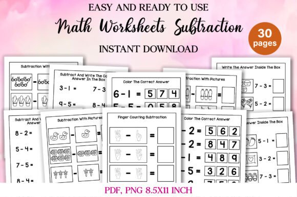Math Subtraction Fun and Easy Worksheet