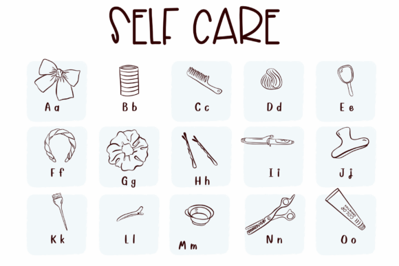 Self Care Font PNG with transparent background - Preview 1