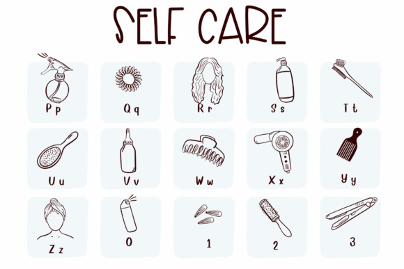 Self Care Font PNG with transparent background - Preview 2