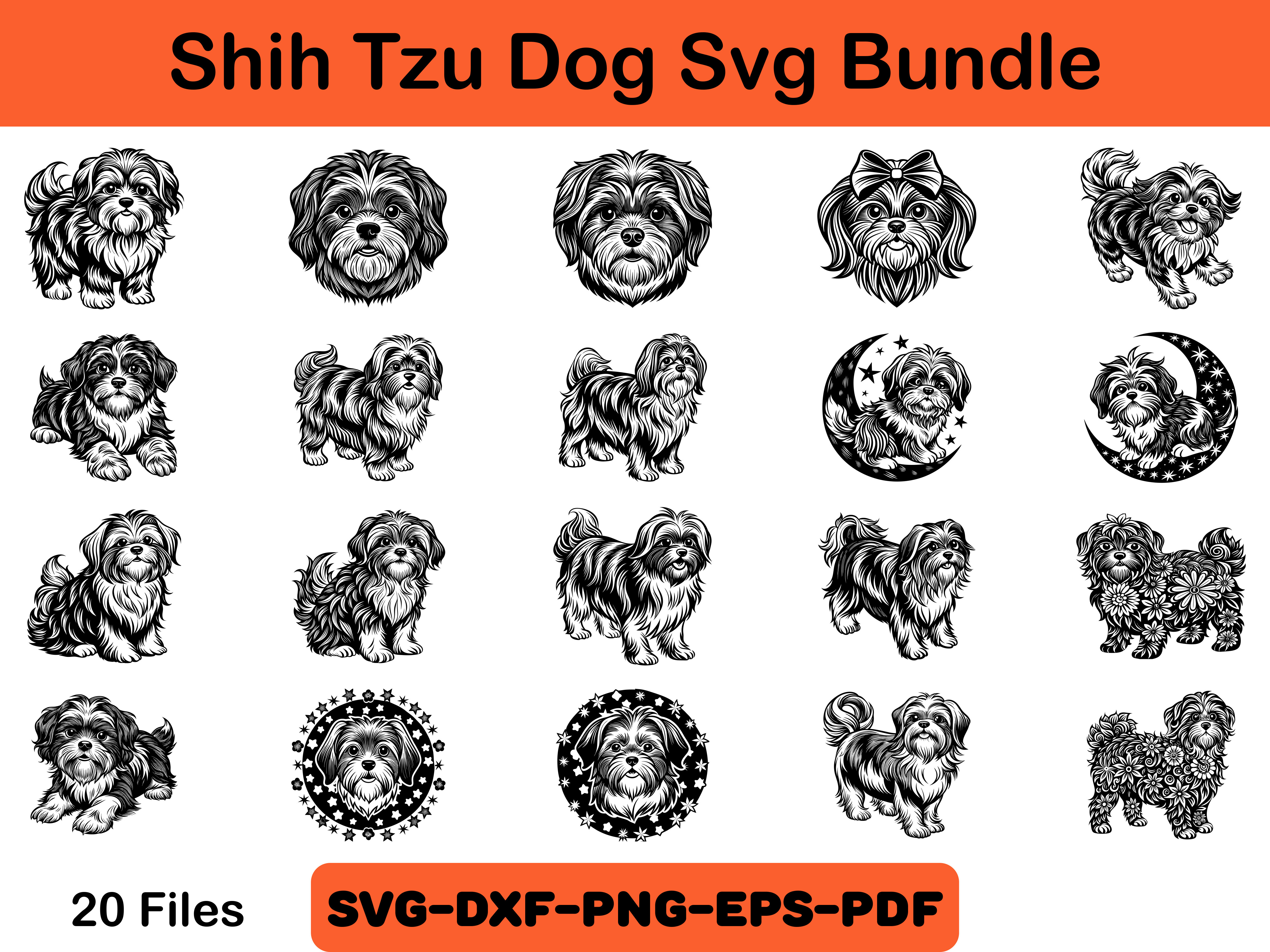 Shih Tzu Dog SVG Bundle Graphic by Creativity Designer · Creative Fabrica