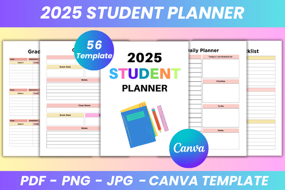 Student Planner Canva Kdp Interior Graphics