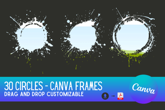 30 Circle Shaped Paint Splatter - Canva