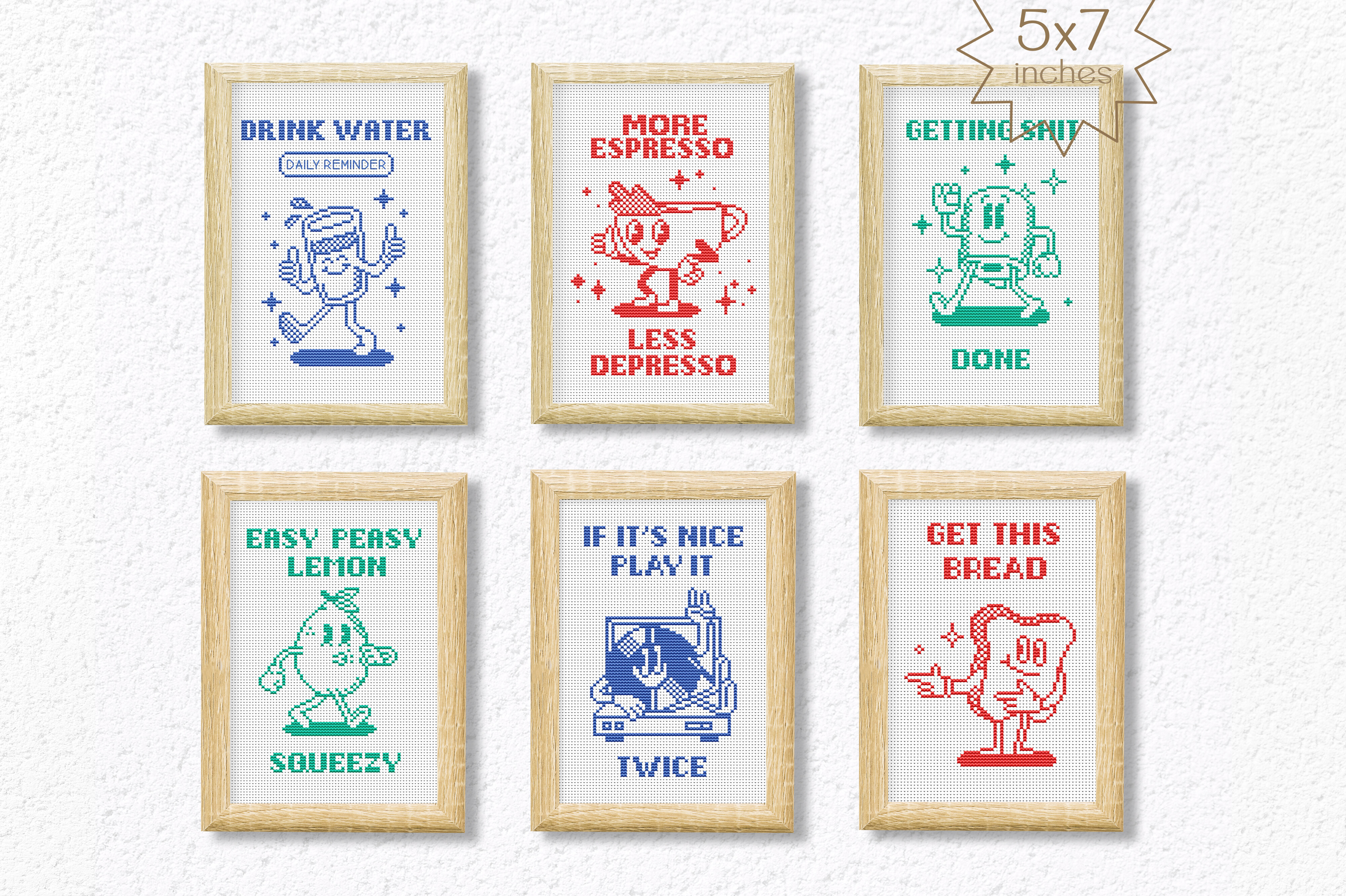 6 Trendy Quote Cross Stitch Patterns PDF