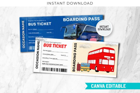 Bus Ticket Printable Custom Templates