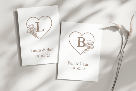 Flower Heart Monogram Font - Preview 2