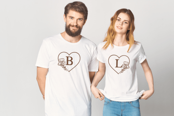 Flower Heart Monogram Font - Preview 5