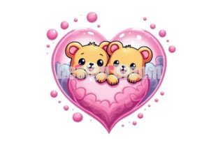 Free Valentine Bear Couple PNG Clipart Graphic by Design BLOOM ...