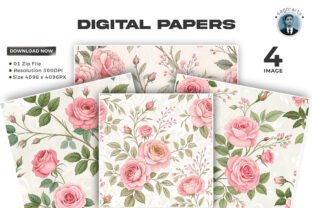 Pink Floral Digital Paper Graphic by sagorarts · Creative Fabrica