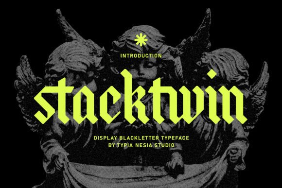 Preview specimen of Stackwin blackletter font