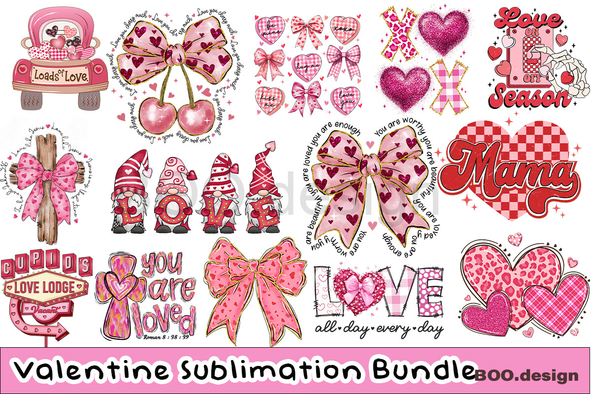 Valentine Sublimation Bundle Graphic by BOO.design · Creative Fabrica