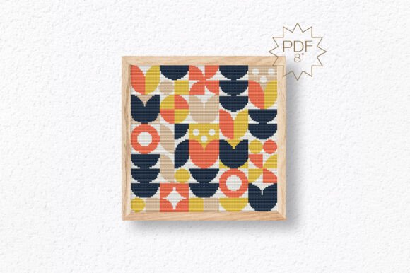 Abstract Mosaic Cross Stitch Pattern PDF