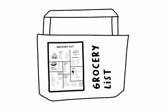 Cute Grocery List Template | A4 Size