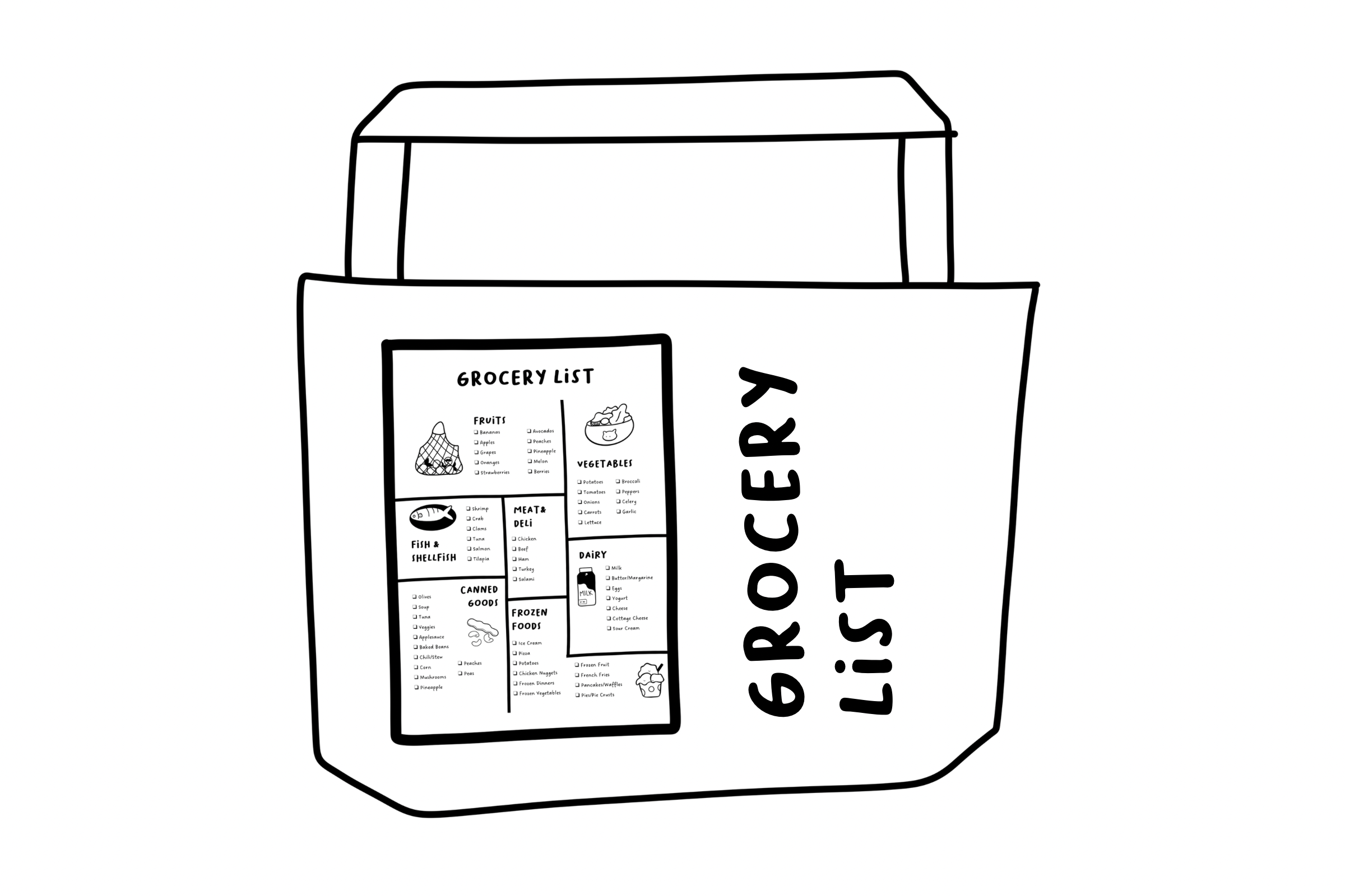 Cute Grocery List Template | A4 Size