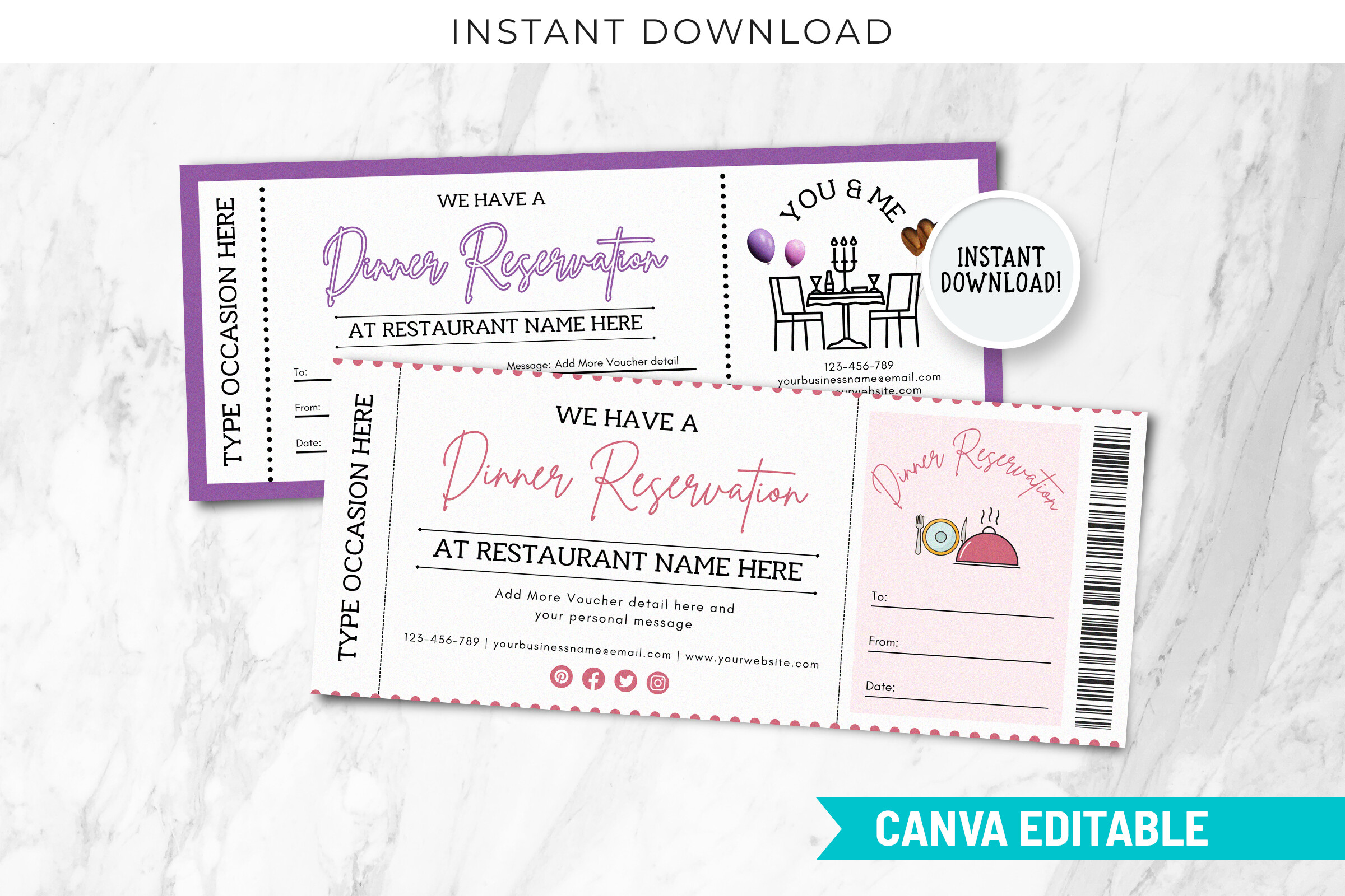 Dinner Gift Certificate Template