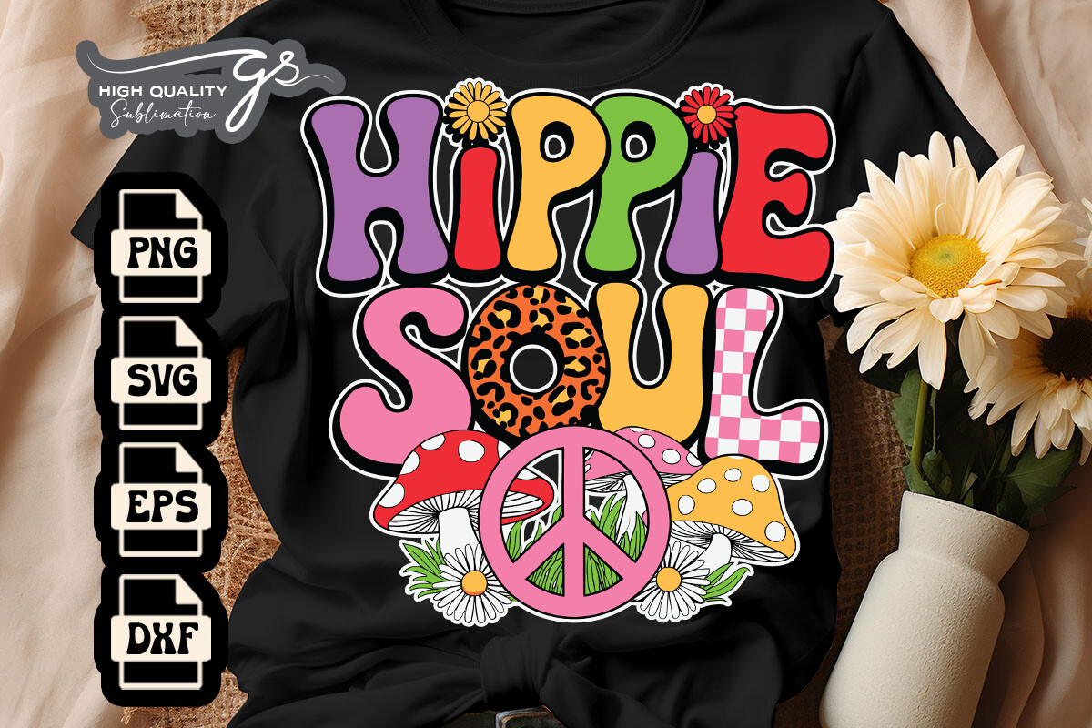 Hippie Soul Peace Sign Happy SVG Graphic by Glamousita.Sublimation ...
