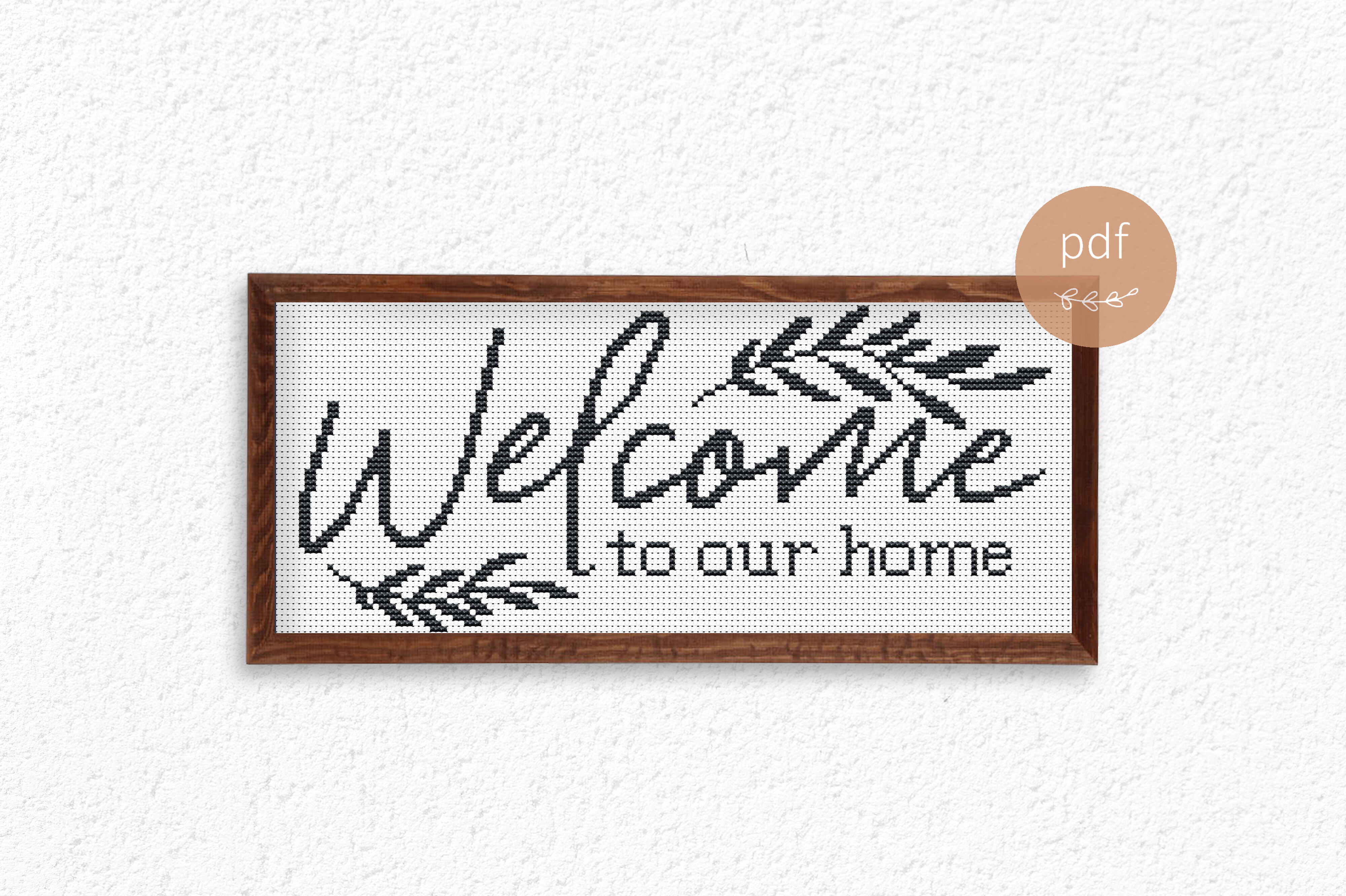 Home Quote Cross Stitch Pattern PDF