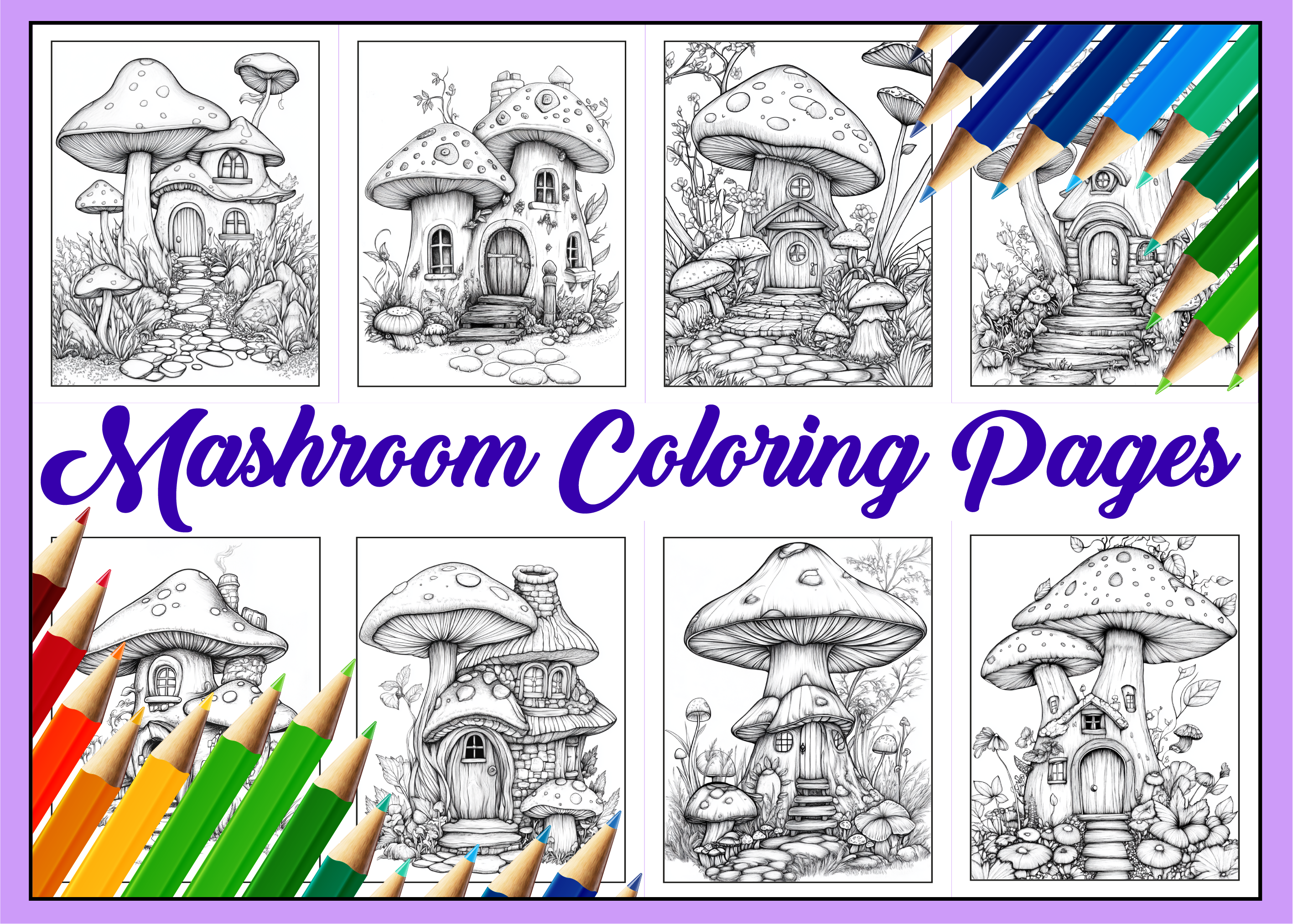 Mashroom Coloring Pages for Adults