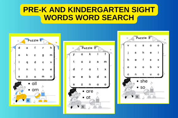 Pre-K and Kindergarten Sight Words Word