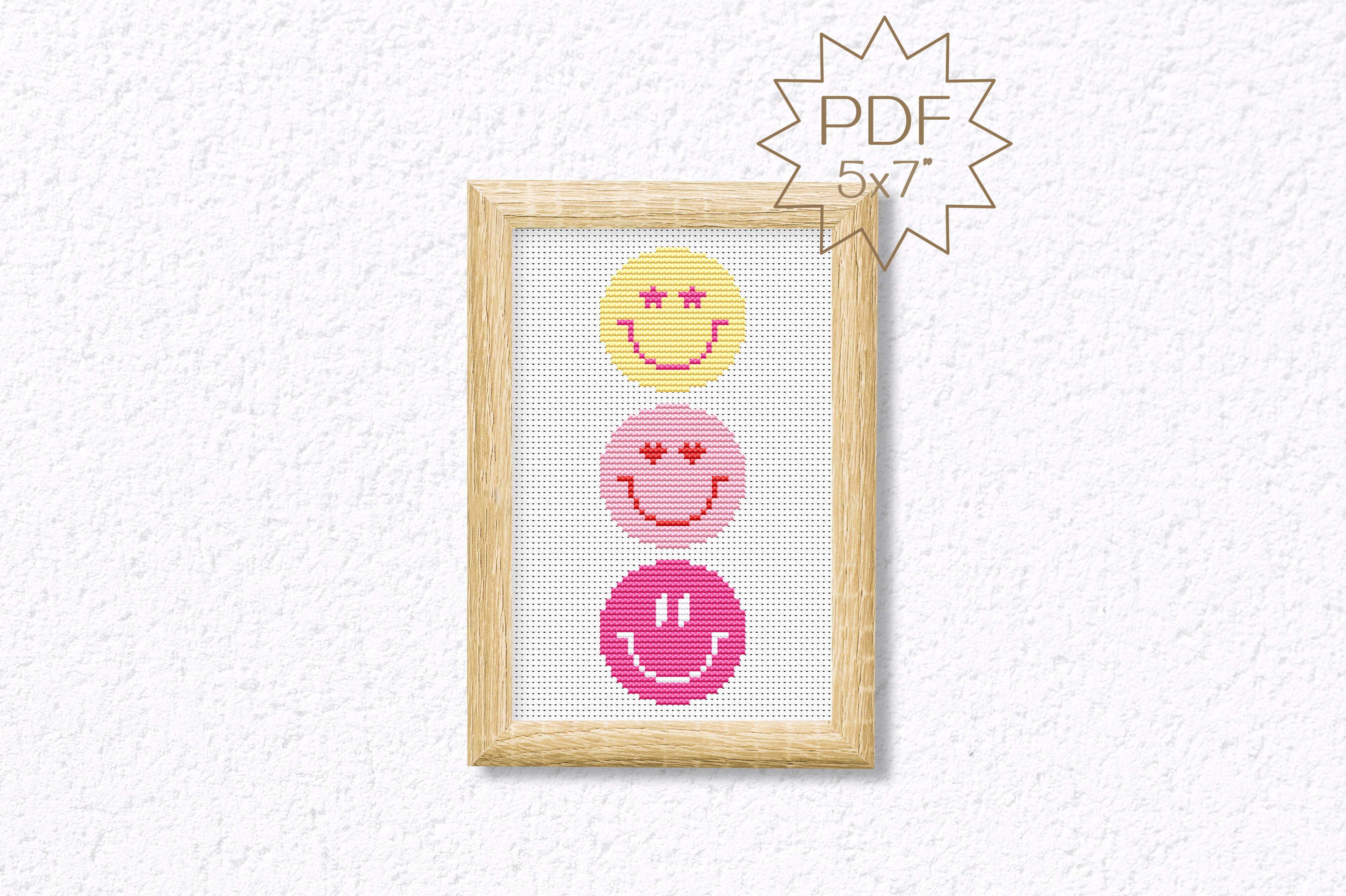 Smile Faces Cross Stitch Pattern Trendy