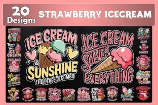 Strawberry Ice Cream SVG Bundle Graphic by Bowcys · Creative Fabrica