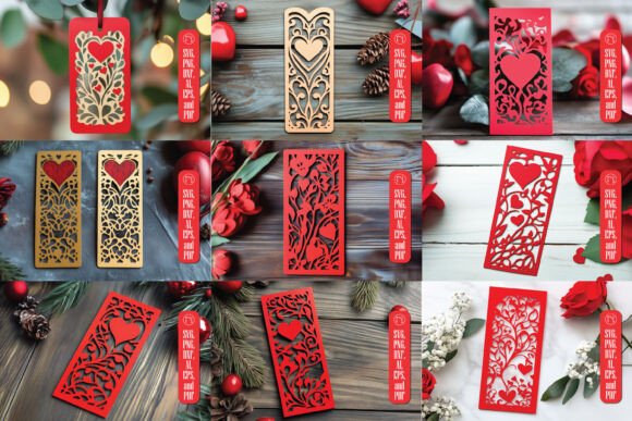 Valentine Bookmark Laser Cut SVG Bundle