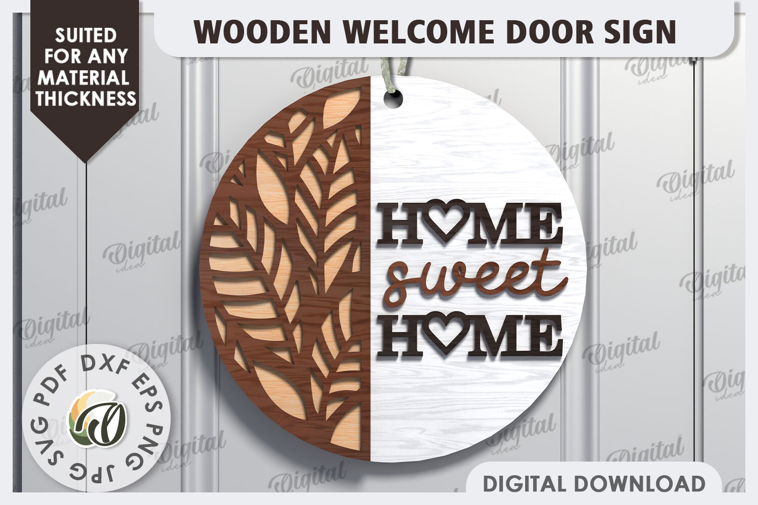 Wooden Welcome Door Sign Laser Cut