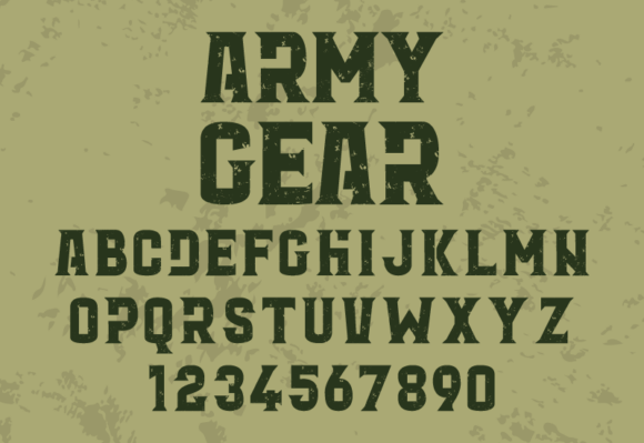 Army Gear Font - Preview 1