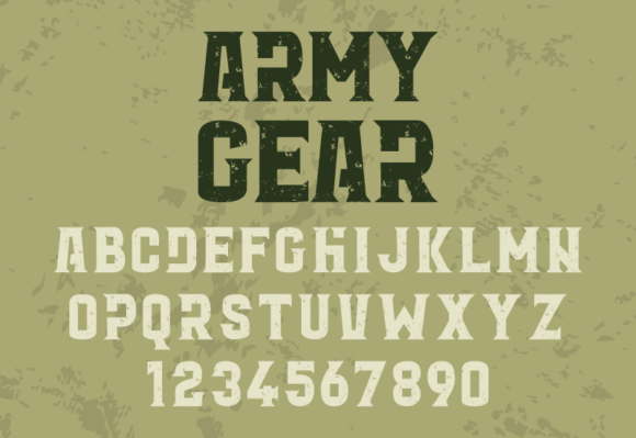 Army Gear Font - Preview 3
