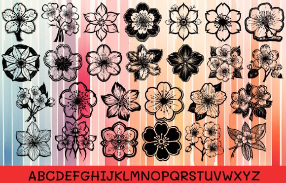 Cherry Blossoms Flower Font - Preview 1