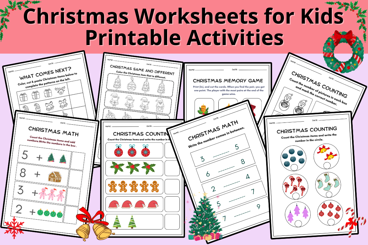 Christmas Activity Worksheets for Kids