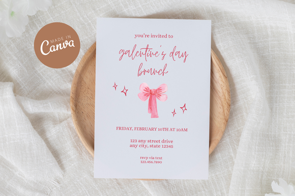 Coquette Galentine's Invitation Canva