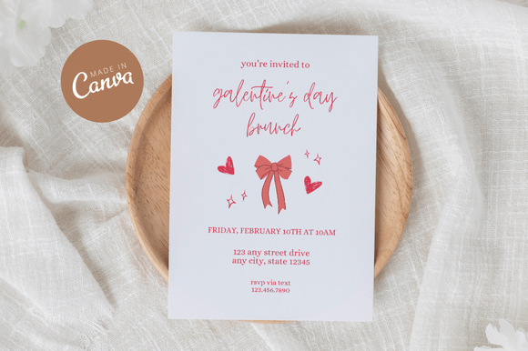 Coquette Galentine's Invitation Canva
