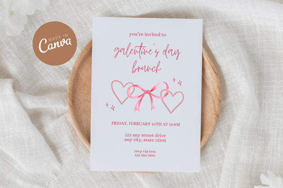 Coquette Galentine's Invitation Canva