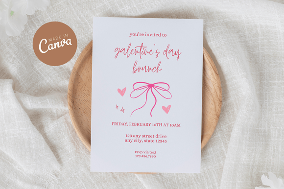 Coquette Galentine's Invitation Canva