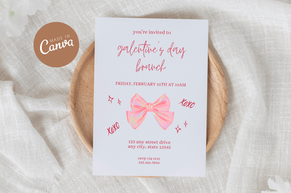 Coquette Galentine's Invitation Canva
