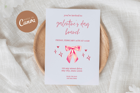 Coquette Galentine's Invitation Canva