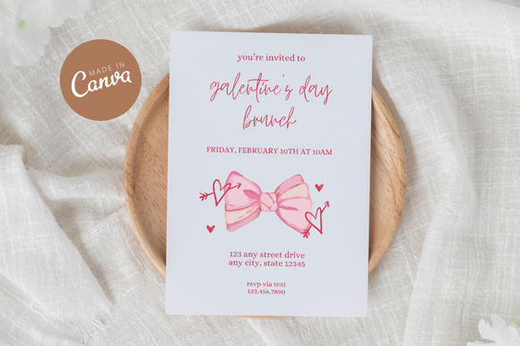 Coquette Galentine's Invitation Canva